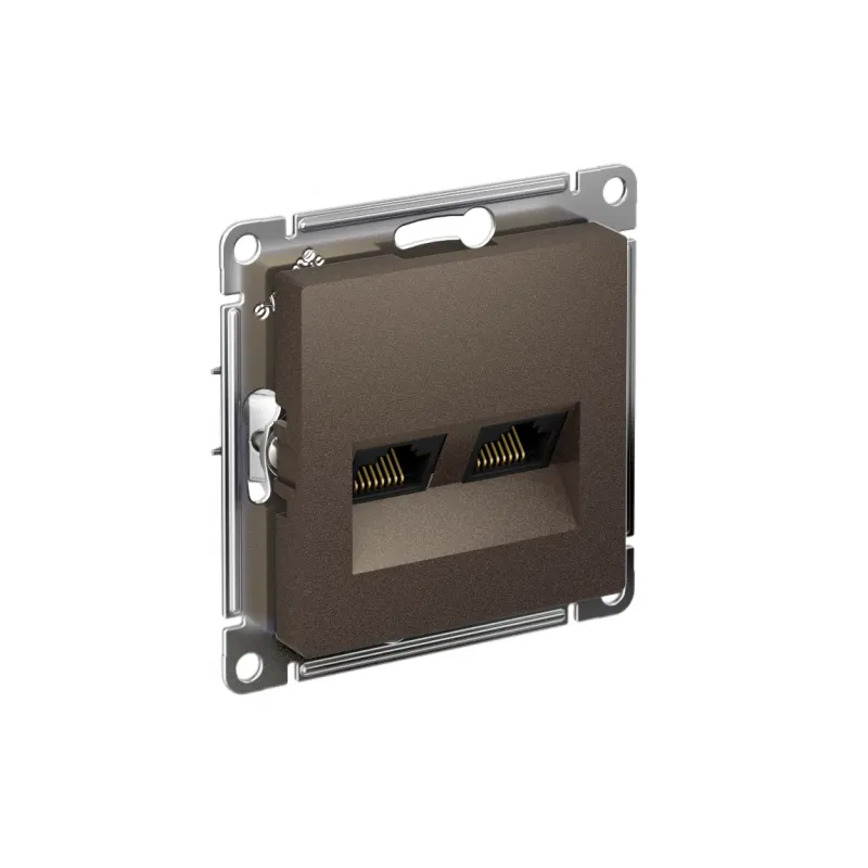 Розетка компьютерная 2-м AtlasDesign RJ45 кат.5E механизм мокко SE ATN000685 Systeme Electric