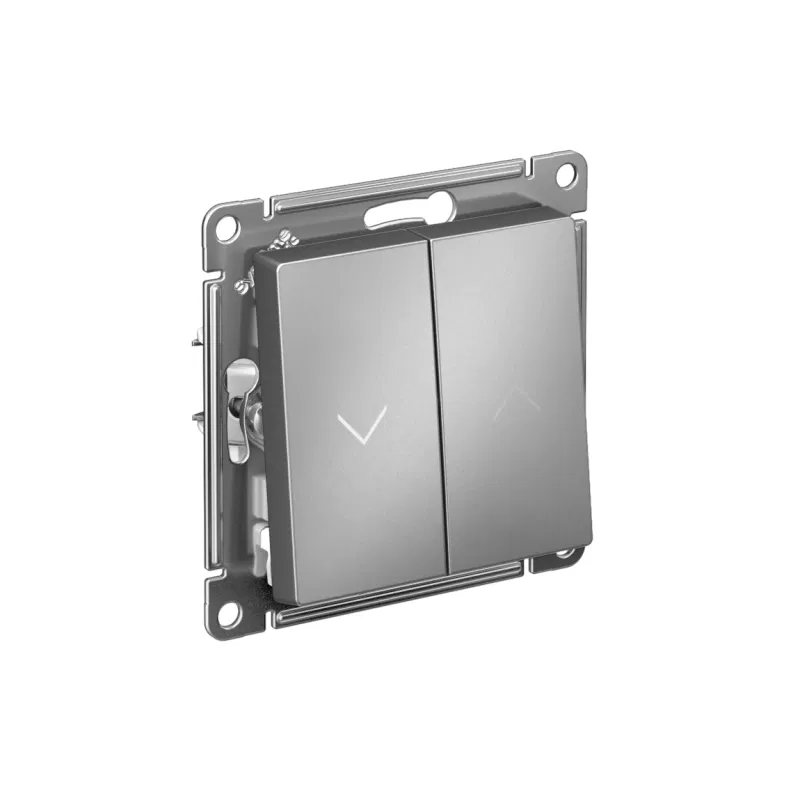 Выключатель для жалюзи 2-кл. AtlasDesign 10А механизм сталь SE ATN000919 Systeme Electric