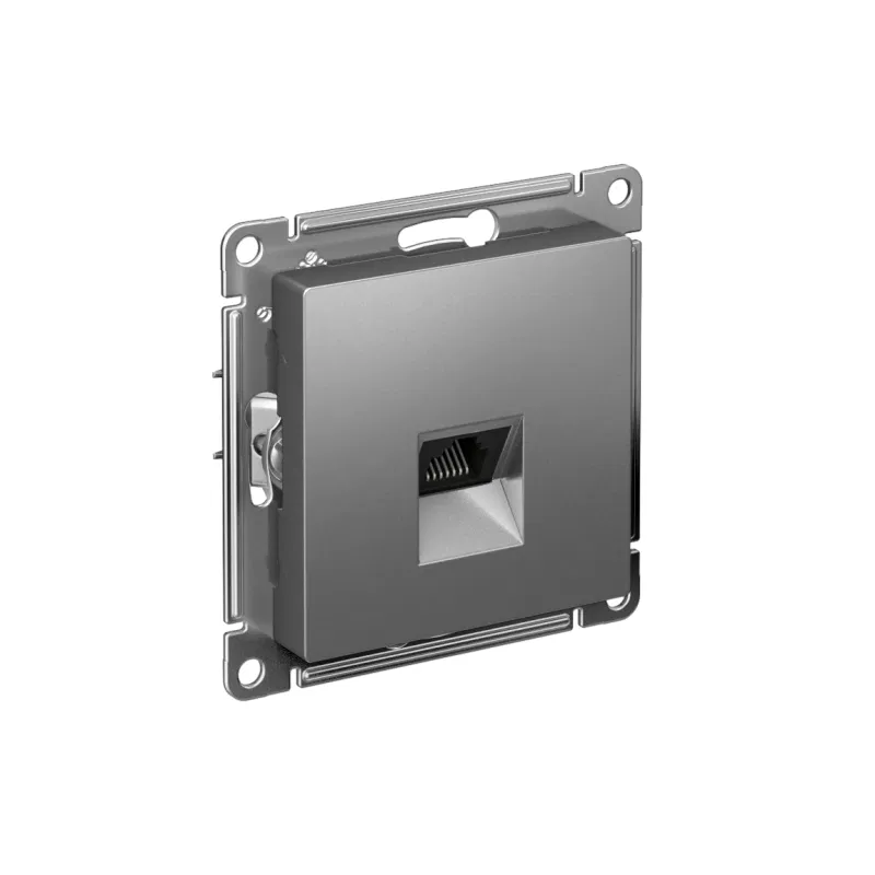 Розетка компьютерная AtlasDesign RJ45 кат.5E механизм сталь SE ATN000983 Systeme Electric