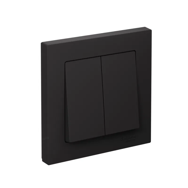 Выключатель 2-кл. СП AtlasDesign 10А IP20 (сх. 5) 10AX в сборе карбон SE ATN001052 Systeme Electric