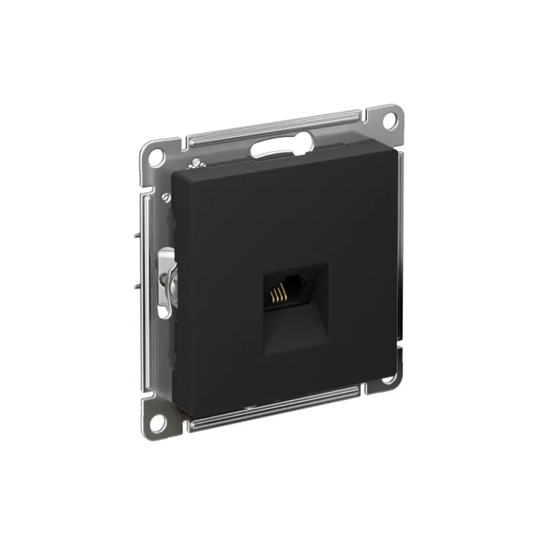 Розетка телефонная 1-м СП AtlasDesign RJ11 механизм карбон SE ATN001081 Systeme Electric