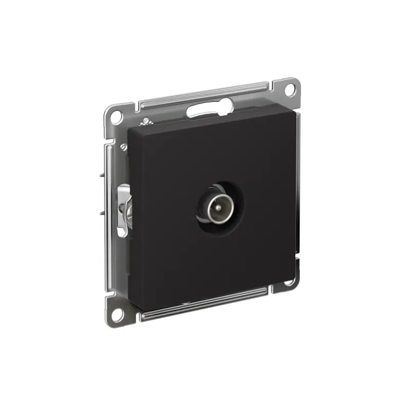 Розетка телевизионная оконечная TV AtlasDesign 1дБ механизм карбон SE ATN001091 Systeme Electric