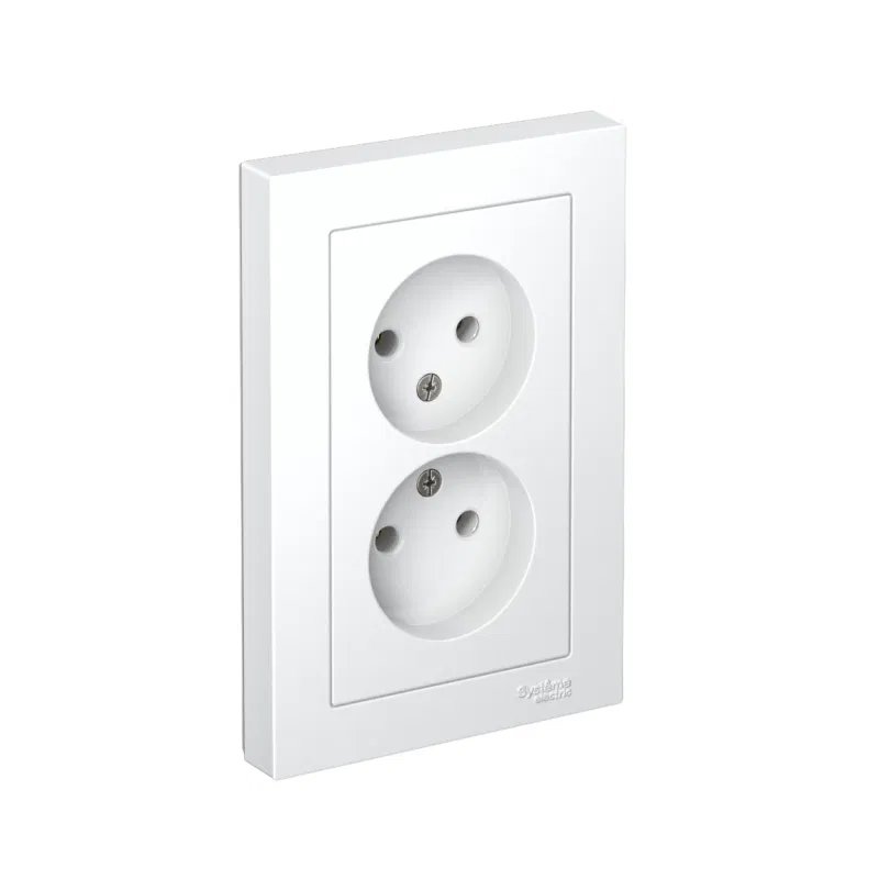 Розетка двойная AtlasDesign без заземл.16А в сборе лотос SE ATN001320 Systeme Electric