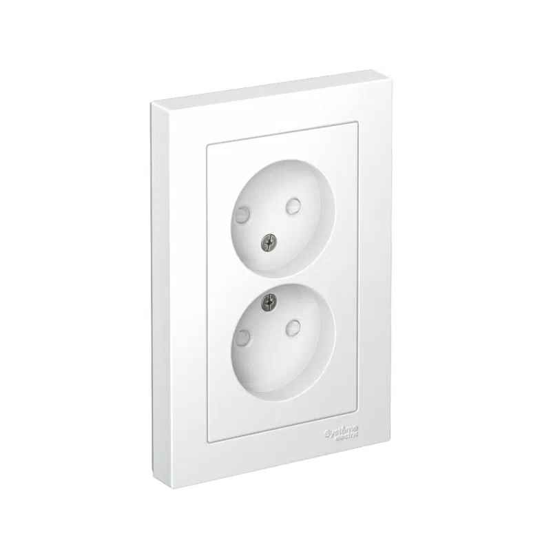 Розетка двойная AtlasDesign без заземл. со шторками16А в сборе лотос SE ATN001322 Systeme Electric