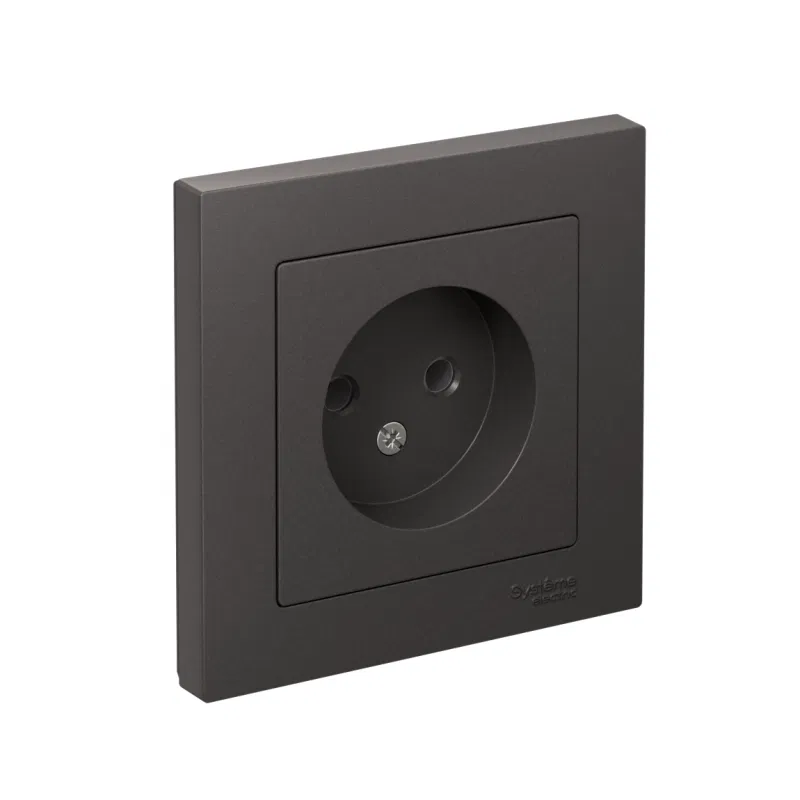 Розетка AtlasDesign без заземл. 16А в сборе базальт SE ATN001440 Systeme Electric