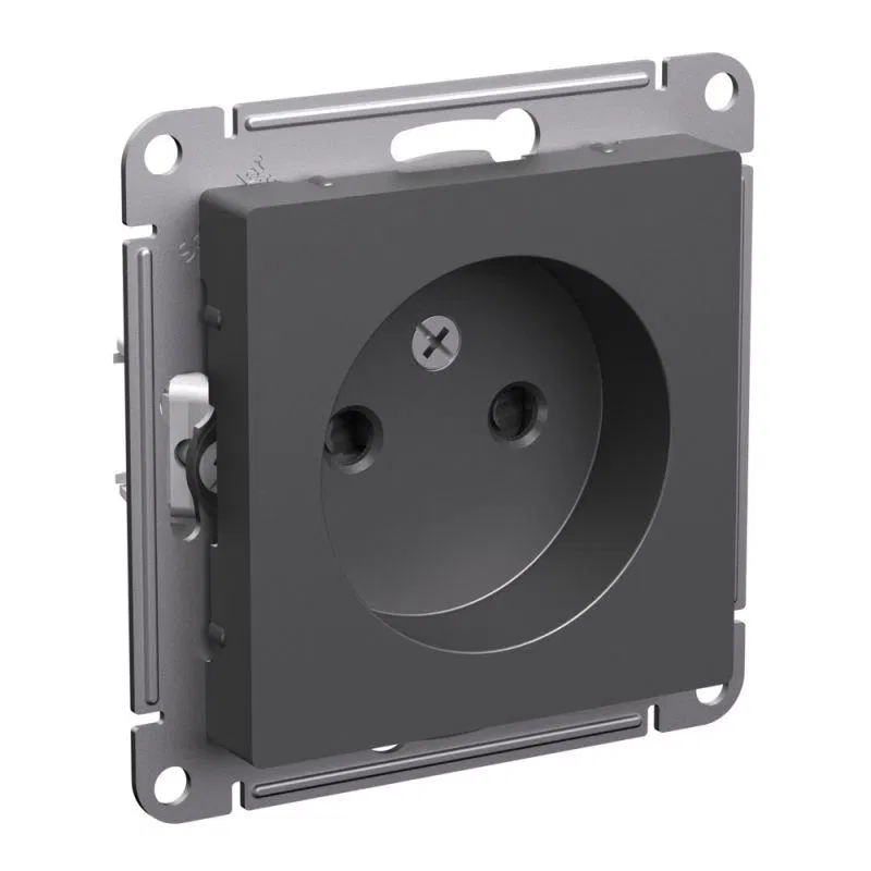 Розетка AtlasDesign 16А без заземл. защ. шторки механизм базальт SE ATN001449 Systeme Electric