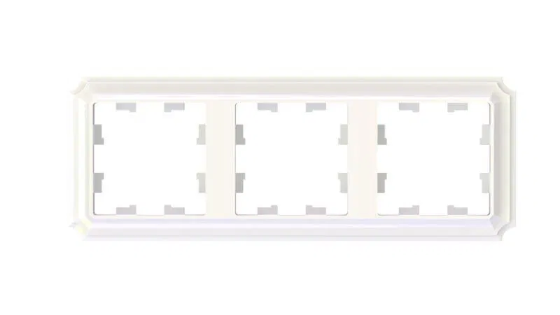 AtlasDesign Antique 3孔框架 通用珍珠色 SE ATN100403 Systeme Electric