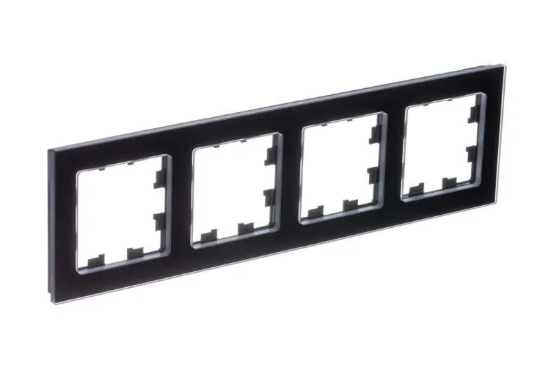 Рамка 4-м AtlasDesign Nature натур. стекло черн. SE ATN361004 Systeme Electric