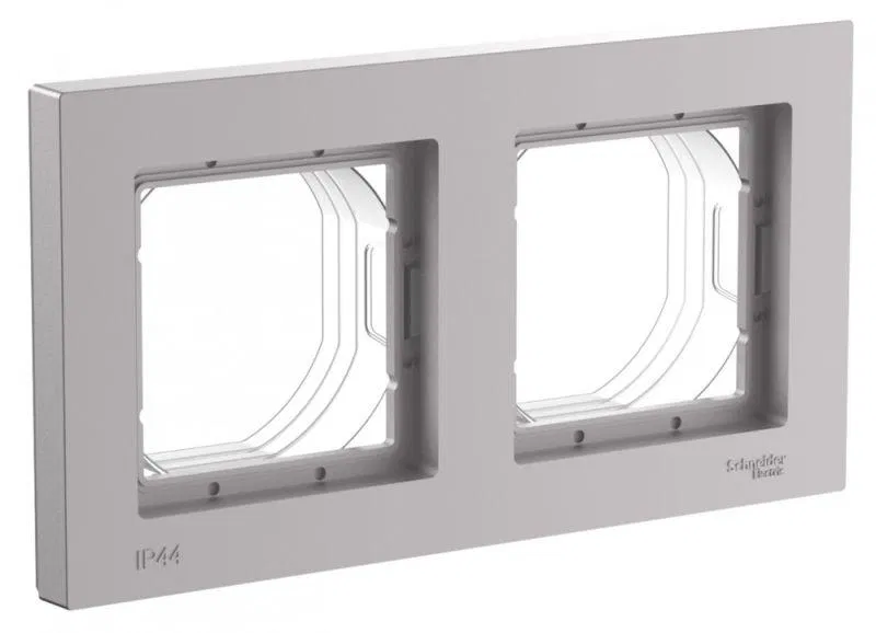 Рамка 2-м AtlasDesign Aqua IP44 алюм. SE ATN440302 Systeme Electric