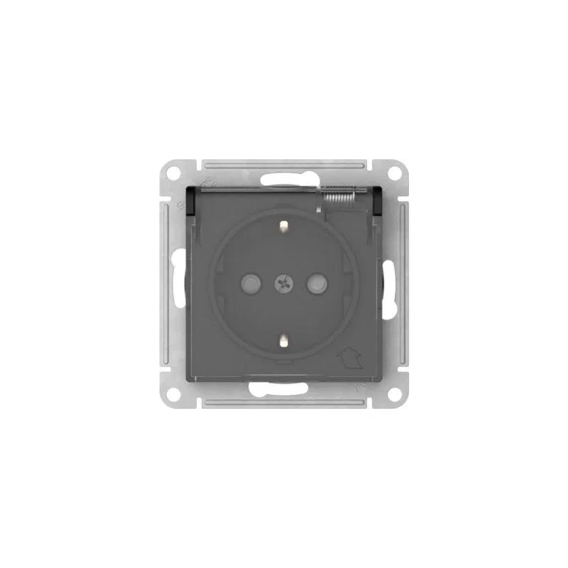 AtlasDesign Aqua 16A IP44 带接地保护盖板及透明盖，快速压线式接线机构，碳纤维纹理 SE ATN441046S Systeme Electric