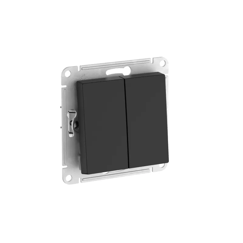 Выключатель 2-кл. AtlasDesign Aqua IP44 (сх. 5) 10AX быстрозажим. клем. механизм карбон SE ATN441051S Systeme Electric