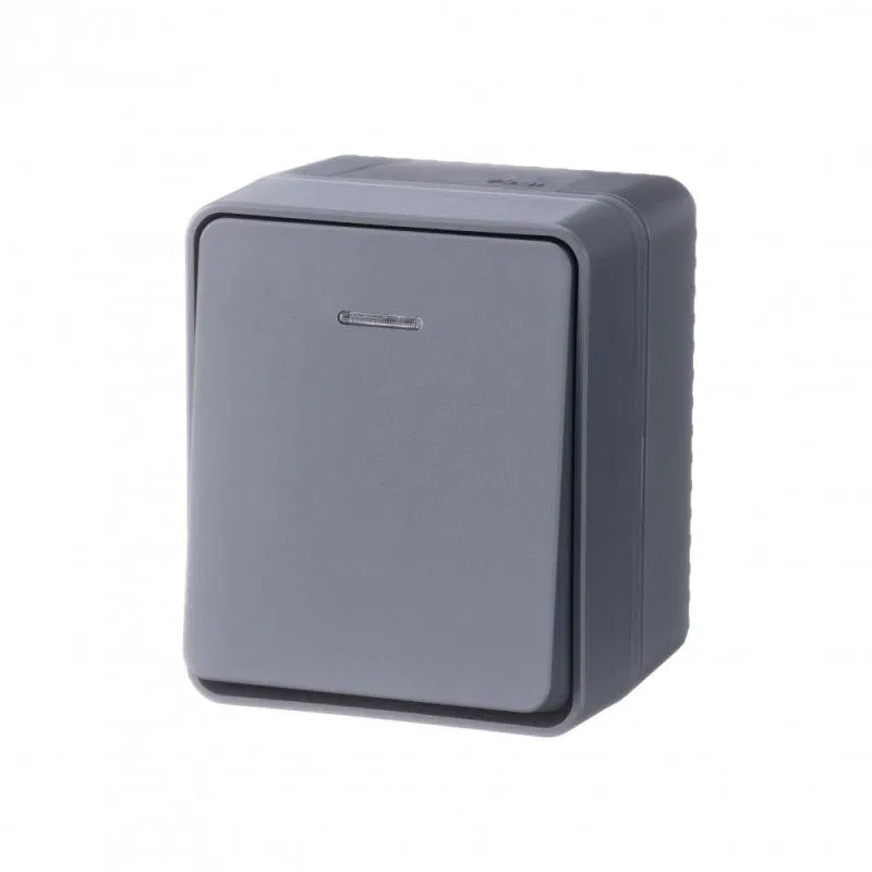 Выключатель 1-кл. ОП AtlasDesign PROFI IP54 10AX с подсветкой антрацит SE ATN544013 Systeme Electric