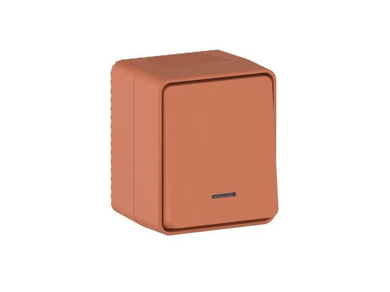 Выключатель 1-кл. ОП AtlasDesign PROFI IP54 10AX с подсветкой терракот. SE ATN547013 Systeme Electric