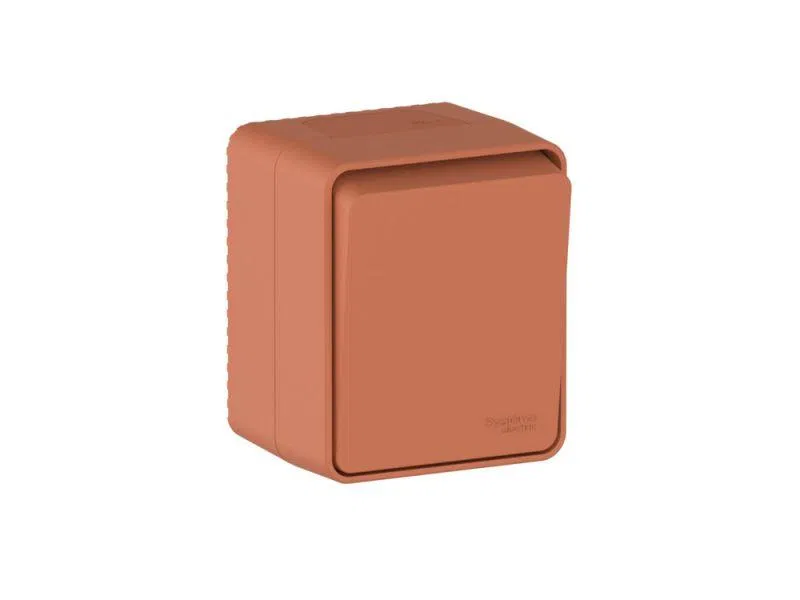 Выключатель кнопочный 1-кл. ОП AtlasDesign PROFI IP54 10AX терракот. SE ATN547015 Systeme Electric