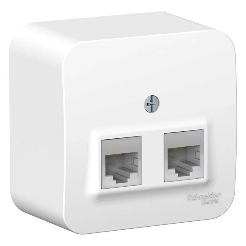 Розетка компьютерная 2-м ОП Blanca RJ45 кат.5E с изолир. пластиной бел. SE BLNIA045451 Systeme Electric