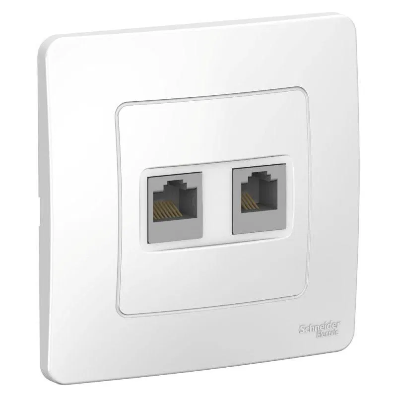 Розетка компьютерная + телефонная 2-м СП Blanca RJ45 кат.5E + RJ11 бел. SE BLNIS045111 Systeme Electric