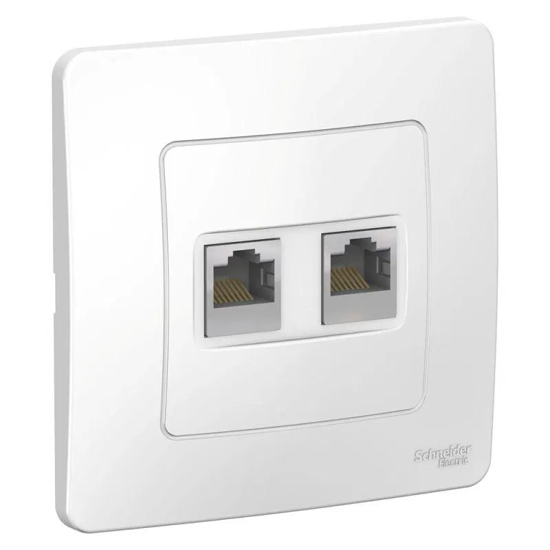 Розетка компьютерная 2-м СП Blanca RJ45 кат.5E бел. SE BLNIS045451 Systeme Electric