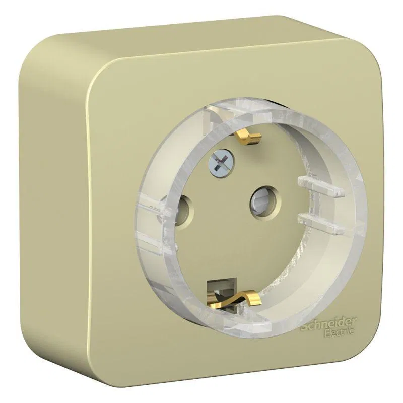 BLANCA Socket with grounding and shutters, (COMPACT) Insulating plate 16A, 250V, BEIGE