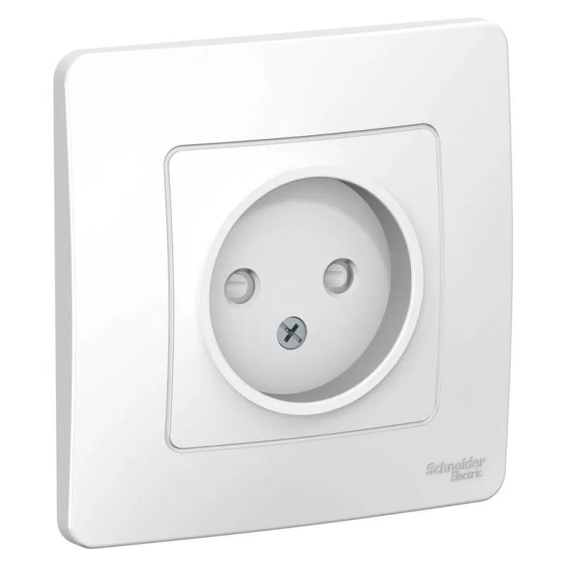 Розетка 1-м СП Blanca 16А IP20 250В без заземл. защ. шторки бел. SE BLNRS000111 Systeme Electric