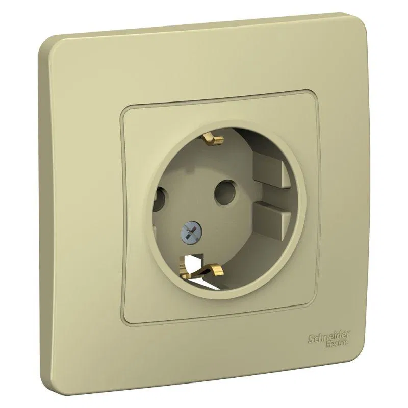 Розетка 1-м СП Blanca 16А IP20 250В с заземл. без защ. шторок беж. SE BLNRS001017 Systeme Electric