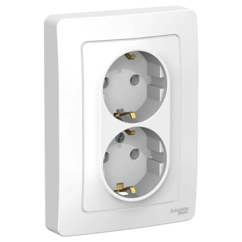 Розетка 2-м СП Blanca 16А IP20 250В с заземл. без защ. шторок бел. SE BLNRS001021 Systeme Electric