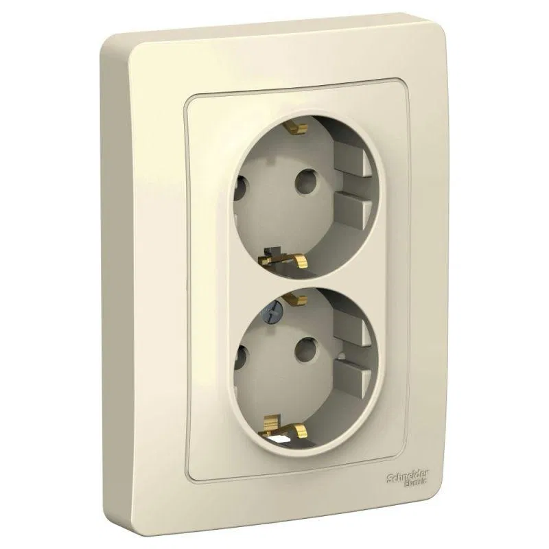 Розетка 2-м СП Blanca 16А IP20 250В с заземл. без защ. шторок молоч. SE BLNRS001022 Systeme Electric