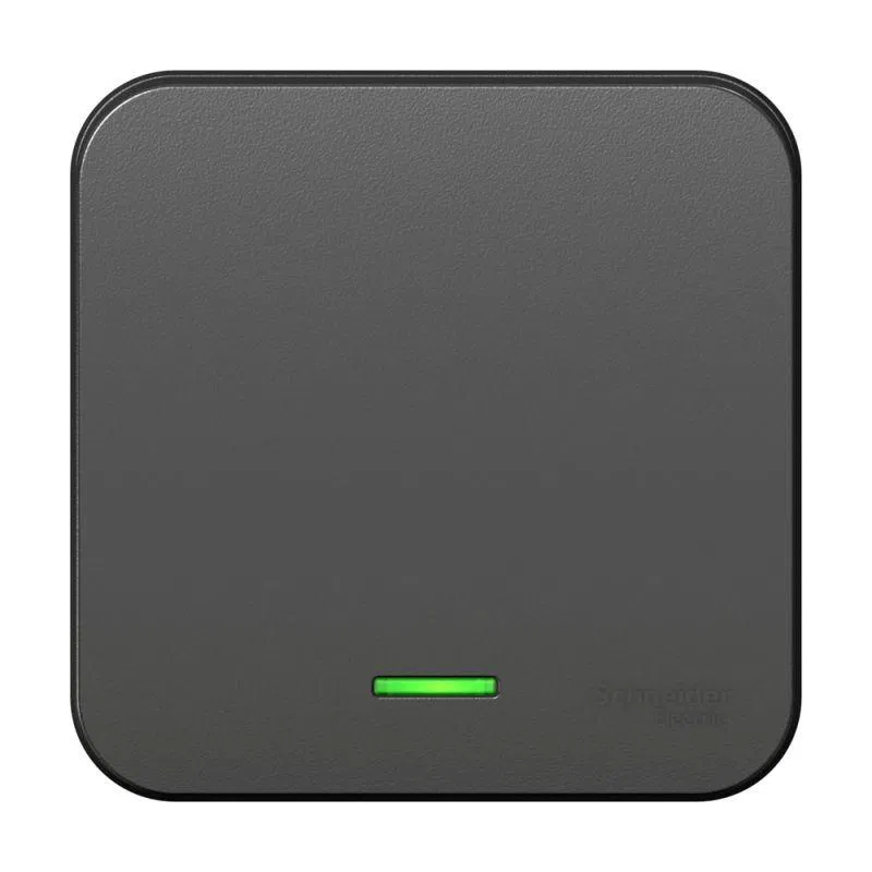 Выключатель 1-кл. ОП Blanca 10А IP20 (сх. 1) 250В с подсветкой с изолир. пластиной антрацит SE BLNVA101116 Systeme Electric