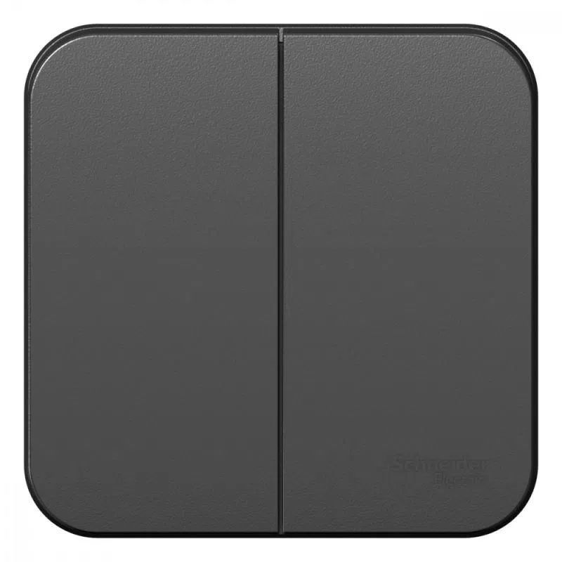 Выключатель 2-кл. ОП Blanca 10А IP20 (сх. 5) 250В с изолир. пластиной антрацит SE BLNVA105016 Systeme Electric