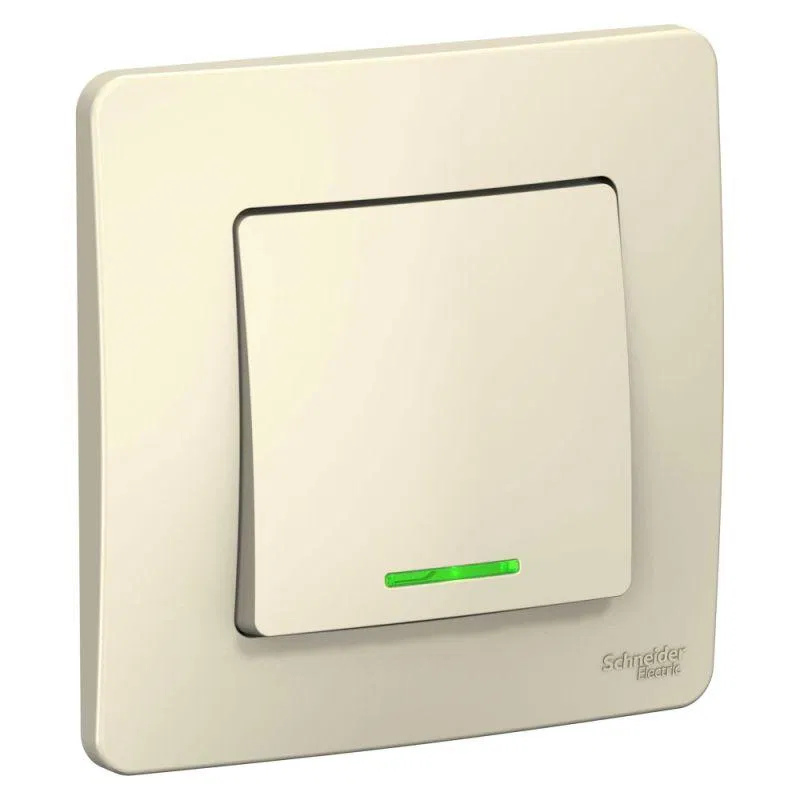 Выключатель 1-кл. СП Blanca 6А IP20 (сх. 1) 250В с подсветкой молочн. SE BLNVS006112 Systeme Electric