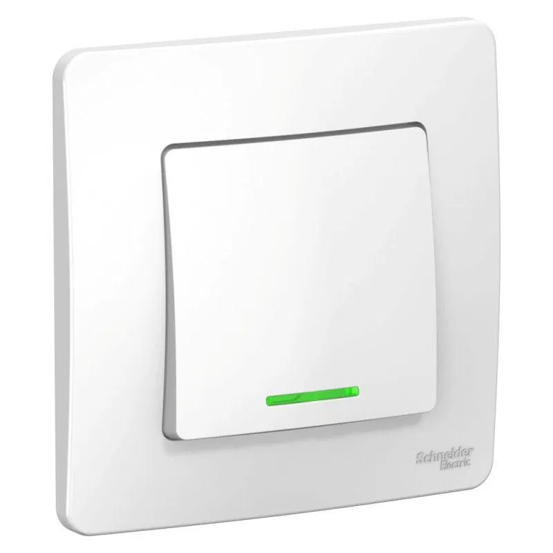 Выключатель 1-кл. СП Blanca 10А IP20 (сх. 1) 250В с подсветкой бел. SE BLNVS010111 Systeme Electric