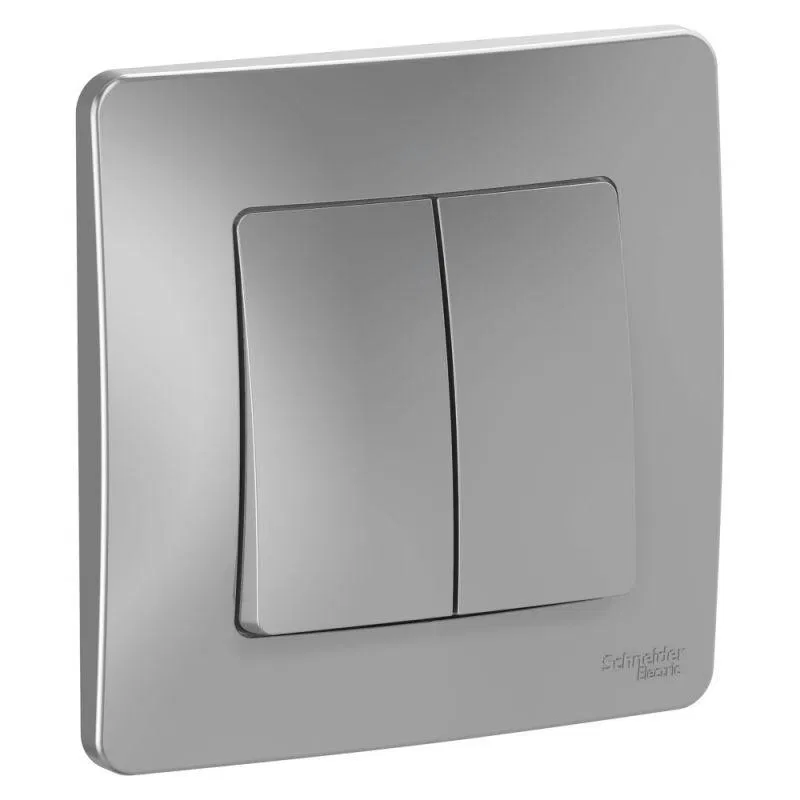 Переключатель проходной 2-кл. СП Blanca 10А IP20 (сх. 6+6) 250В алюм. SE BLNVS106603 Systeme Electric