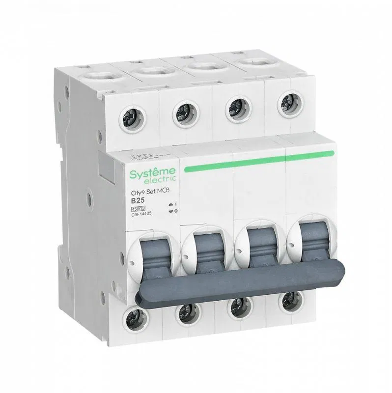 Выключатель автоматический модульный 4п B 25А 4.5кА City9 Set 400В SE C9F14425 Systeme Electric
