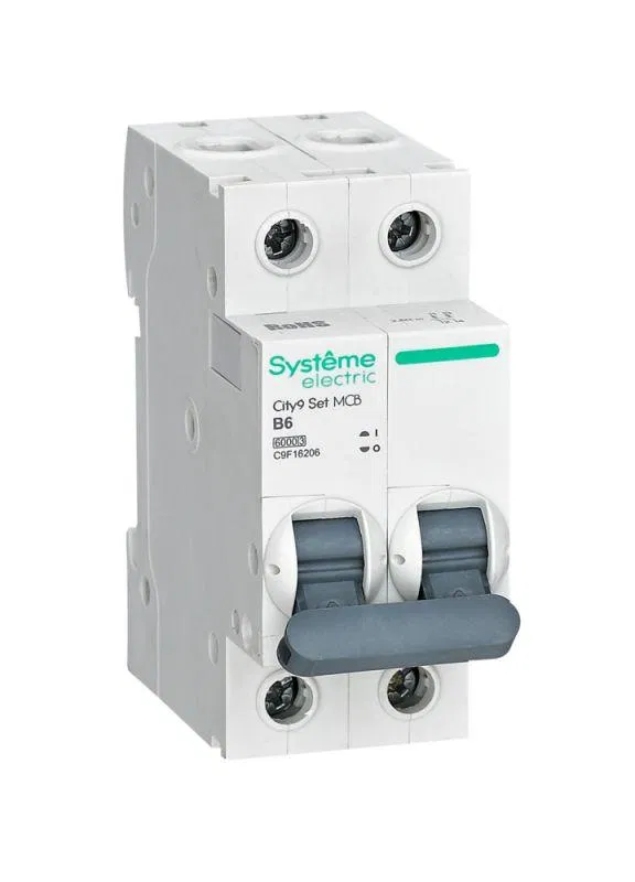 Выключатель автоматический 2п City9 Set (АВ) B 6А 6кА 230В SE C9F16206 Systeme Electric