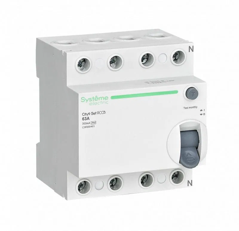 Residual current circuit breaker (RCD) 4P 63A 300mA type AC City9 Set 400V SE C9R66463 Systeme Electric