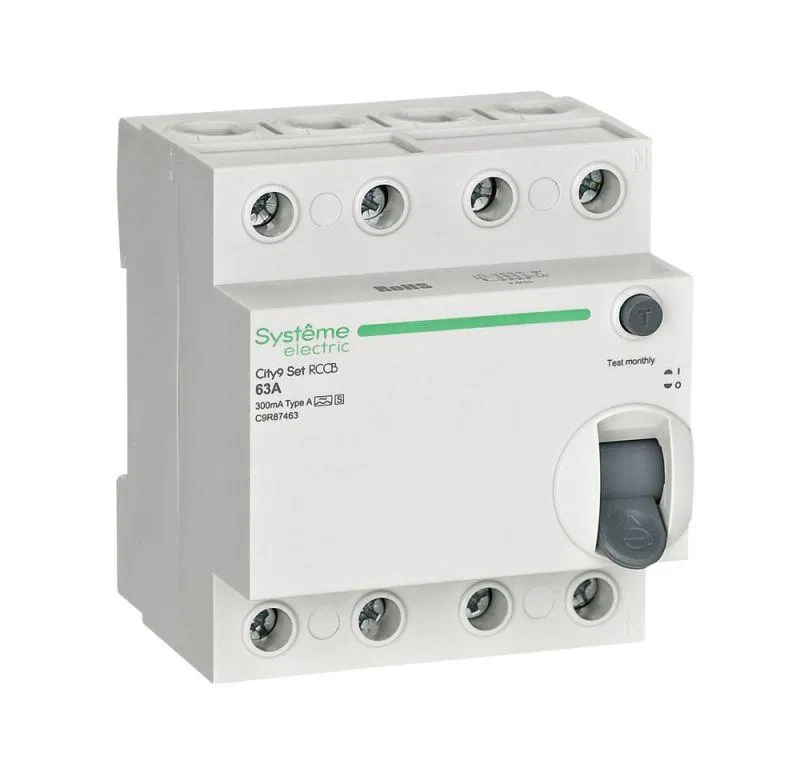 Выключатель дифференциального тока City9 Set 4п 63А 300мА A-S 400В SE C9R87463 Systeme Electric