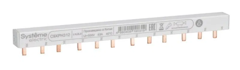 Шинка гребенчатая 3п (L1L2L3) 63А 12мод. 18мм SE C9XPH312 Systeme Electric