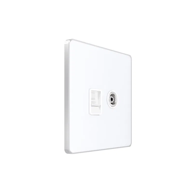 Information socket 2-way Systeme Infinity TV/FM and cat.5E arctic ice SE FSE000189 Systeme Electric