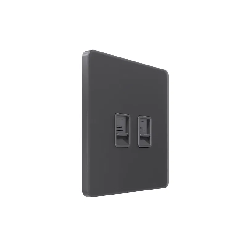 Information socket 2-gang SP Systeme Infinity RJ45 cat.5E IP20 volcanic ash SE FSE000785 Systeme Electric