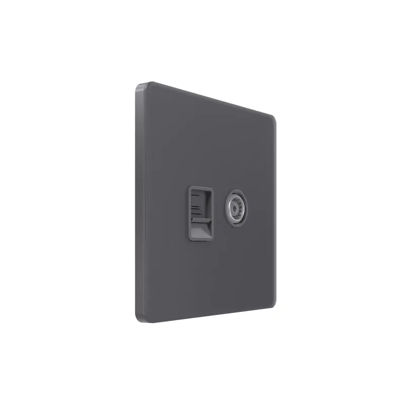 Information socket SP Systeme Infinity TV/FM and cat.5E volcanic ash SE FSE000789 Systeme Electric