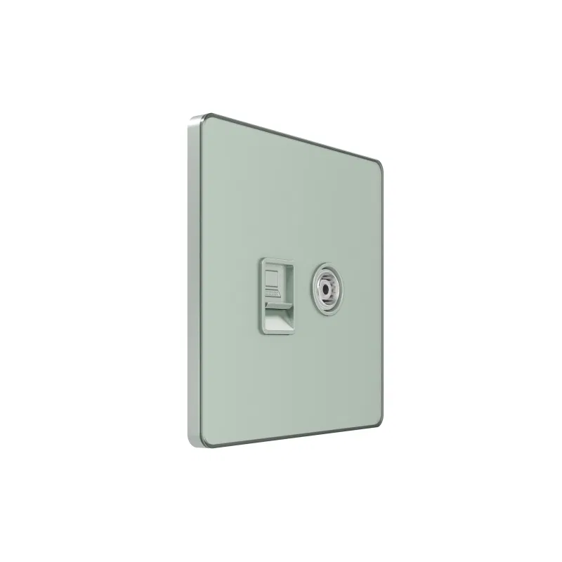 Information socket SP Systeme Infinity TV/FM and cat.5E taiga morning SE FSE000889 Systeme Electric
