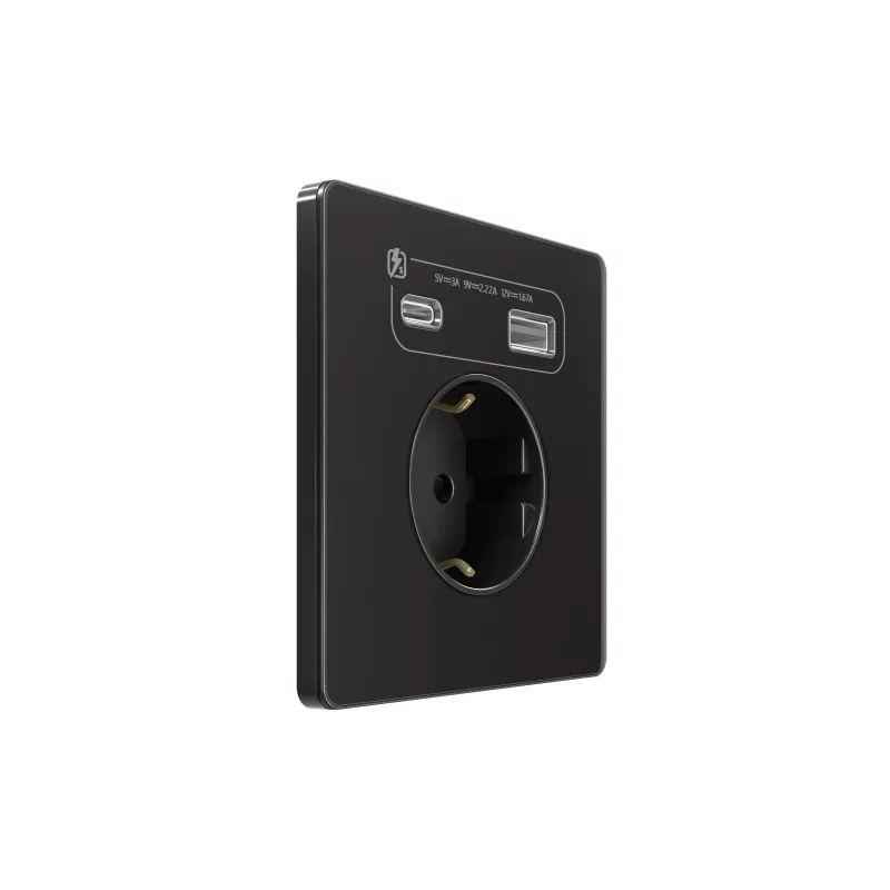 Socket SP Systeme Infinity 16A 250V with grounding and USB A+C charging device 20W shutter protection polar night SE FSE001032