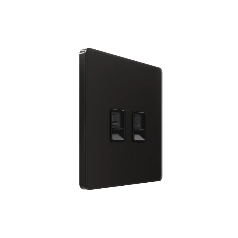 Information socket 2-gang SP Systeme Infinity RJ45 cat.5E IP20 polar night SE FSE001085 Systeme Electric