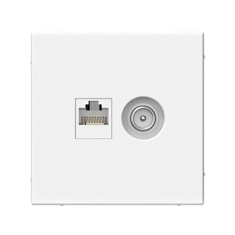 Розетка компьютерная + телевизионная 2-м СП ArtGallery RJ45 кат.5E + TV механизм бел. SE GAL000189 Systeme Electric