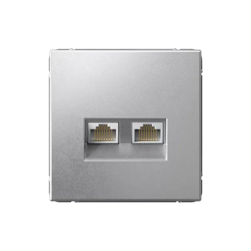 ArtGallery 2口电脑插座 RJ45 + RJ45 Cat.5E 铝制模块 SE GAL000385 Systeme Electric