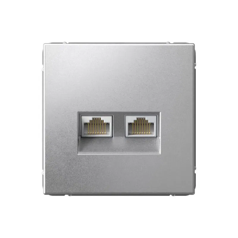 Розетка двойная компьютерная ArtGallery RJ45+RJ45 кат. 6A механизм алюм. SE GAL000388 Systeme Electric