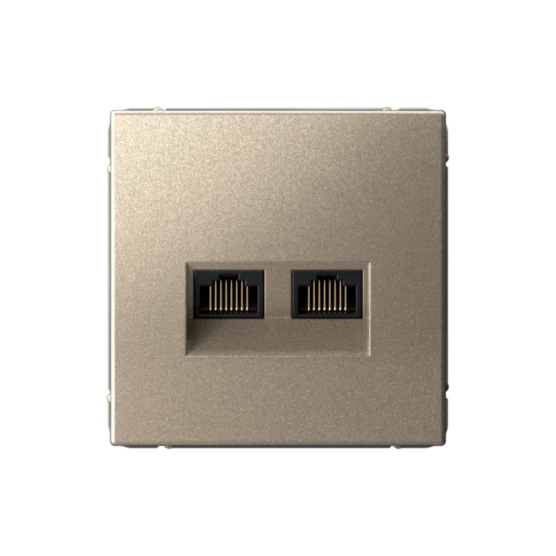 Розетка компьютерная 2-м ArtGallery RJ45 + RJ45 кат.5E механизм шампань SE GAL000585 Systeme Electric