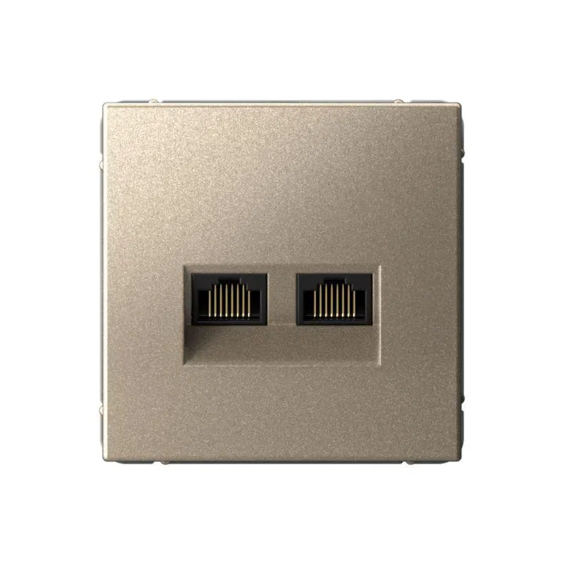 Розетка двойная компьютерная ArtGallery RJ45+RJ45 кат. 6A механизм шампань SE GAL000588 Systeme Electric