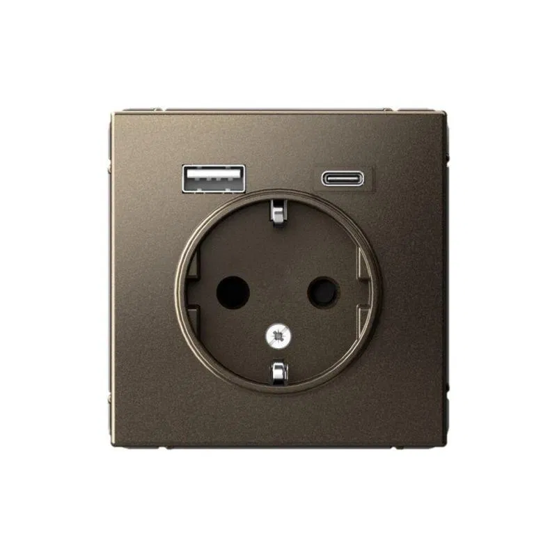 Розетка ArtGallery 16А с 2-мя заряд. устройствами USB A+C 5В/2.4А/3А 2х5В/1.5А механизм мокко SE GAL000632 Systeme Electric