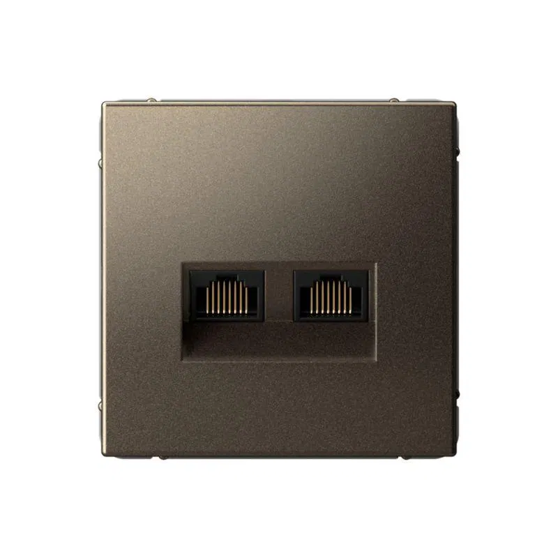Розетка двойная компьютерная ArtGallery RJ45+RJ45 кат. 6A механизм мокко SE GAL000688 Systeme Electric