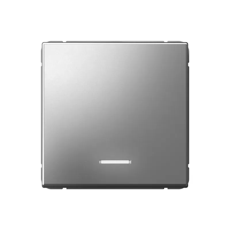 Выключатель кнопочный 1-кл. ArtGallery 10А с подсветкой механизм сталь SE GAL000916 Systeme Electric